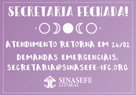 secretaria fechada