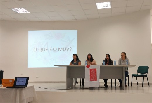 Evento de abertura contou com a participação do MUV, coletivo local de mulheres, além de apresentações artísticas, saudação da organização e depoimento das estudantes de graduação do Instituto em SBS