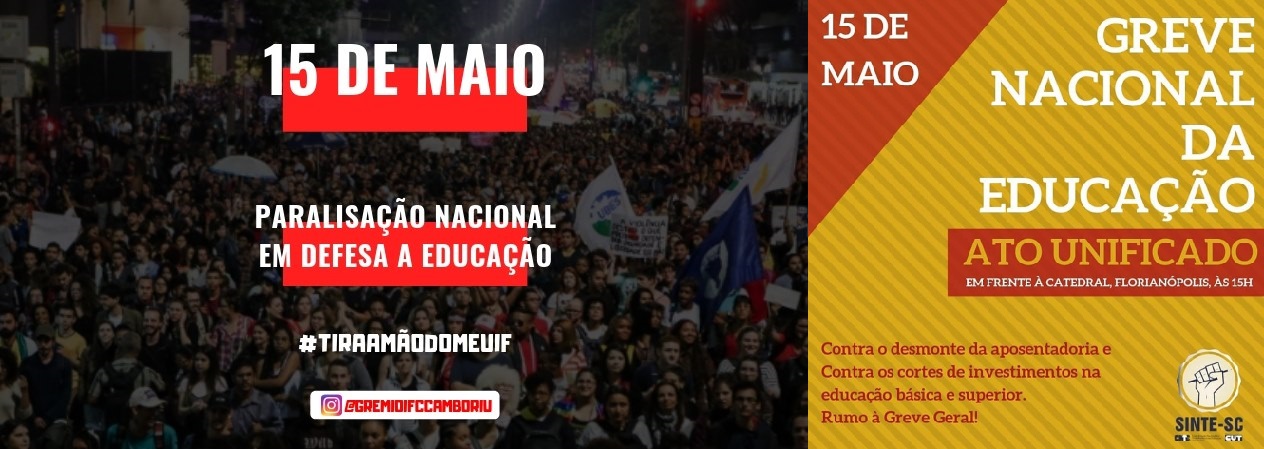 15 de maio: servidores e estudantes se preparam para Greve da Educação em SC